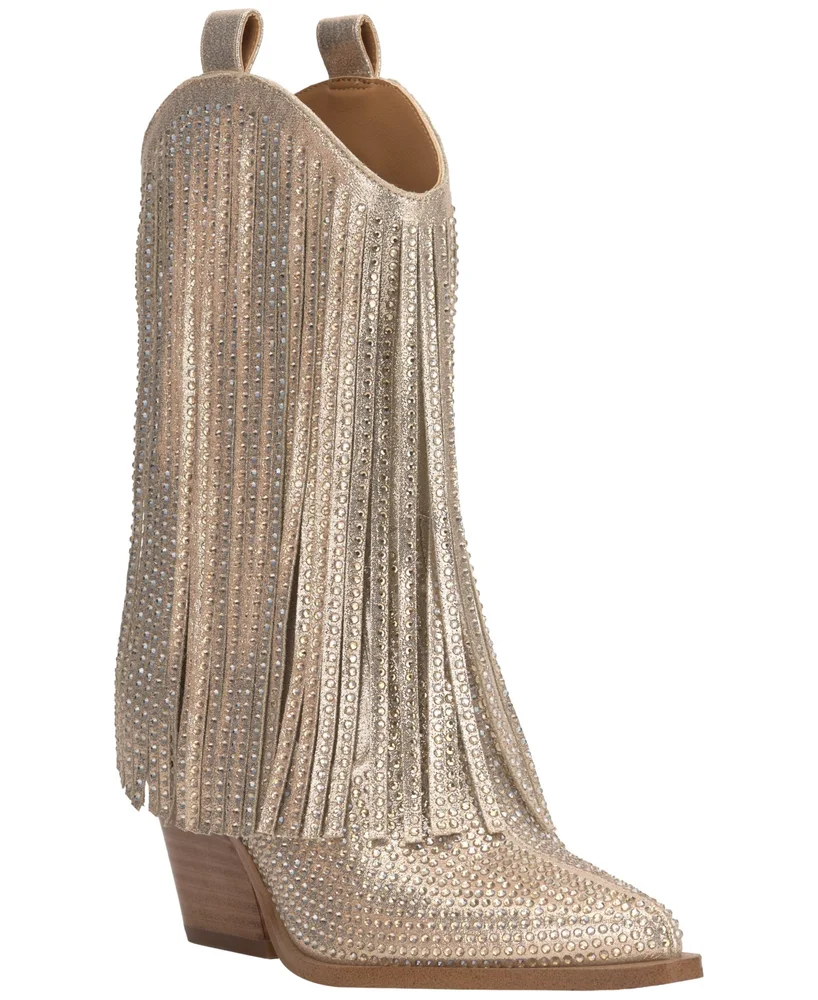 Paredisa Rhinestone Fringe Cowboy Booties