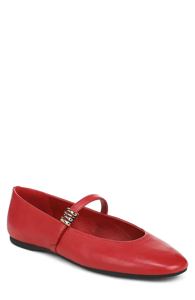 Olivette Ballet Flat (Crimson Leather)