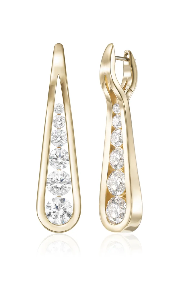 Daphne Joy Large 18K Yellow Gold Diamond Earrings