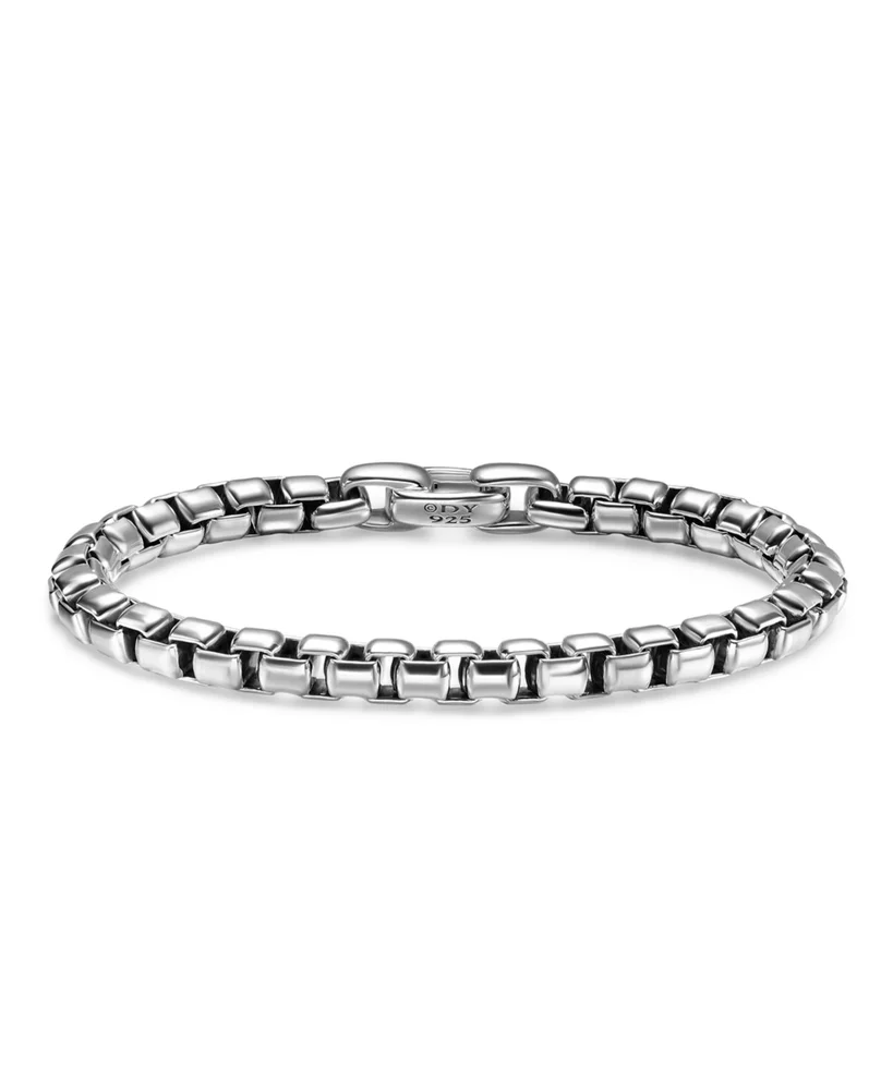 Men's Box Chain Bracelet in Sterling Silver, 7.3mm