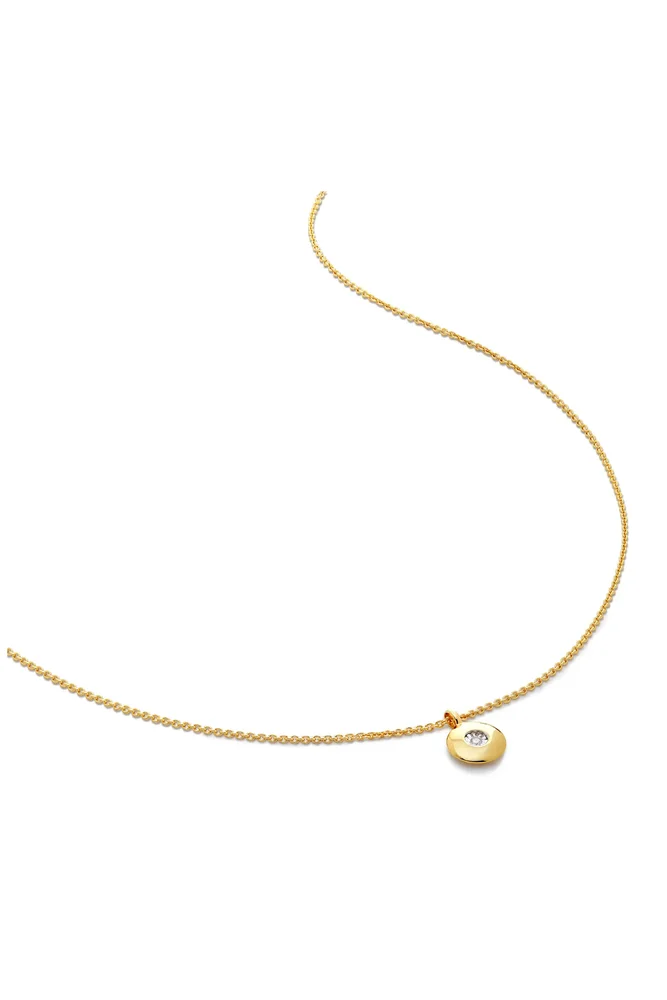 April Birthstone Lab Created Diamond Pendant Necklace