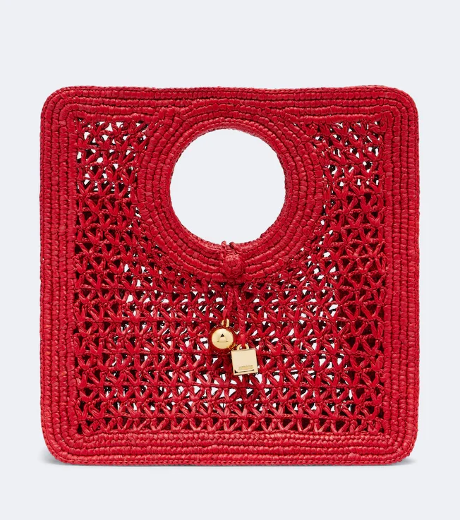 Spiaggia Small raffia top-handle bag