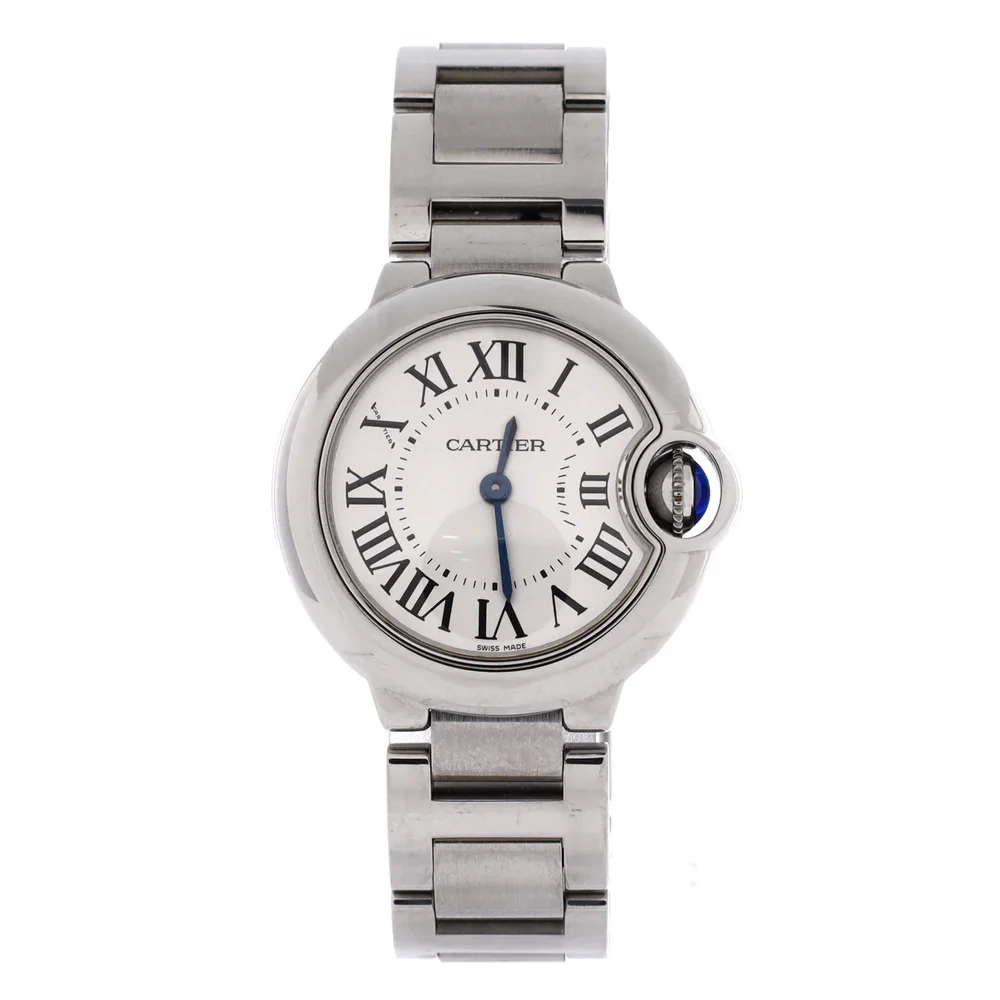 Pre-Owned Ballon Bleu de Cartier Quartz Watch Stainless Steel 28, Very Good Condition