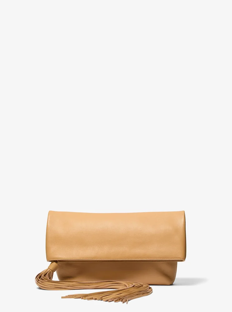 Thalitha Leather Foldover Clutch