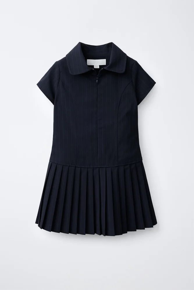 Striped Print Dress (Navy Blue)