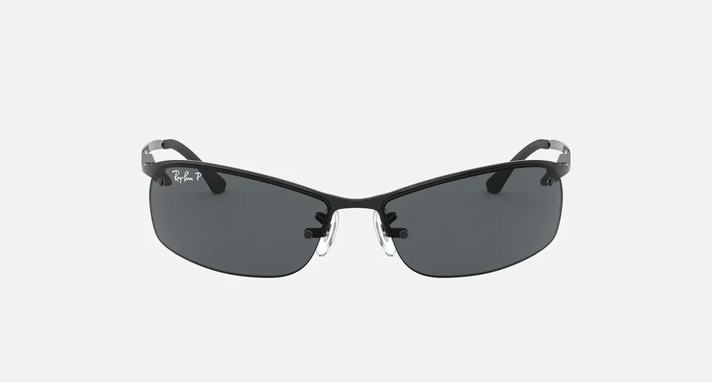 RB3183 Polarized Sunglasses in Polished Black Frame and Dark Grey Polarized Lenses
