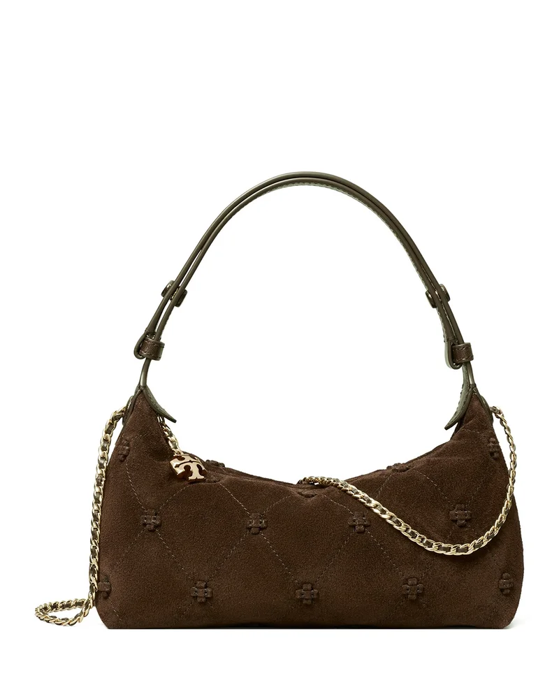 Bunny Knot Embroidered Suede Crossbody