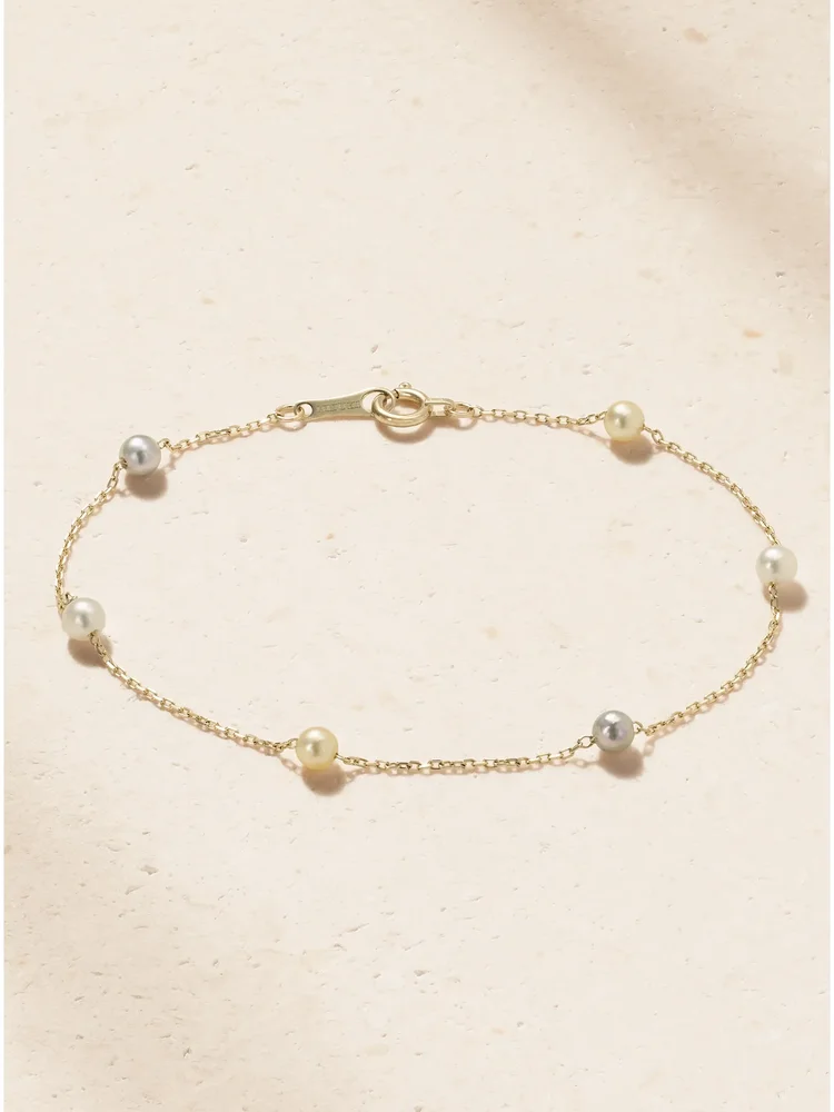 14-karat gold pearl bracelet