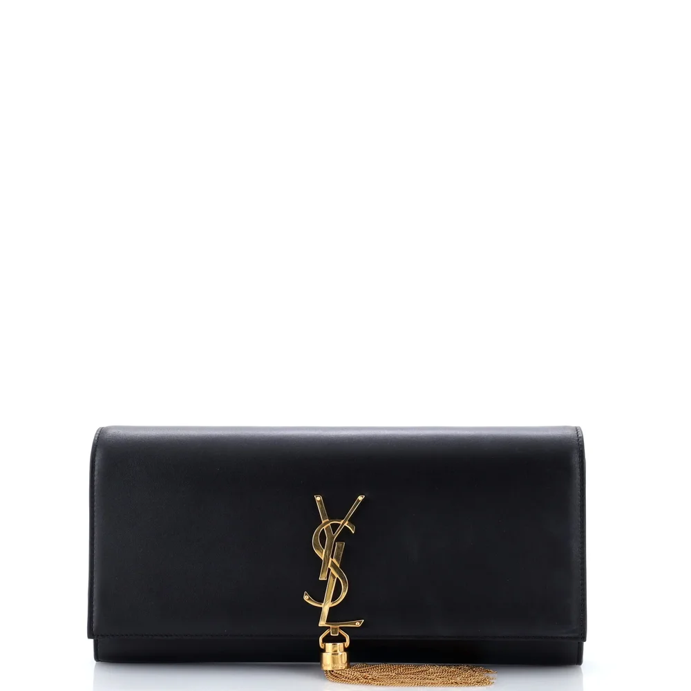 Pre-Owned Classic Monogram Tassel Clutch Leather Long