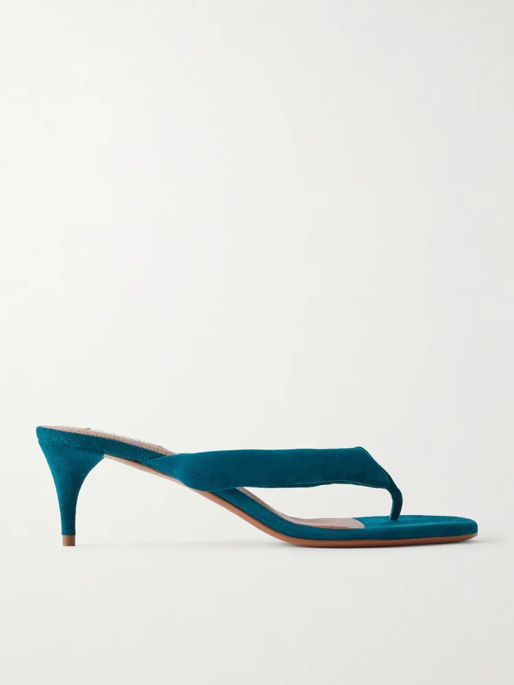 55 padded suede thong sandals