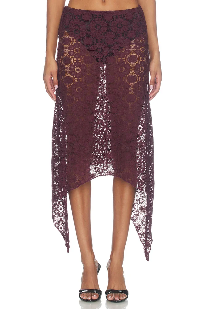 Trophy Lace Midi Skirt