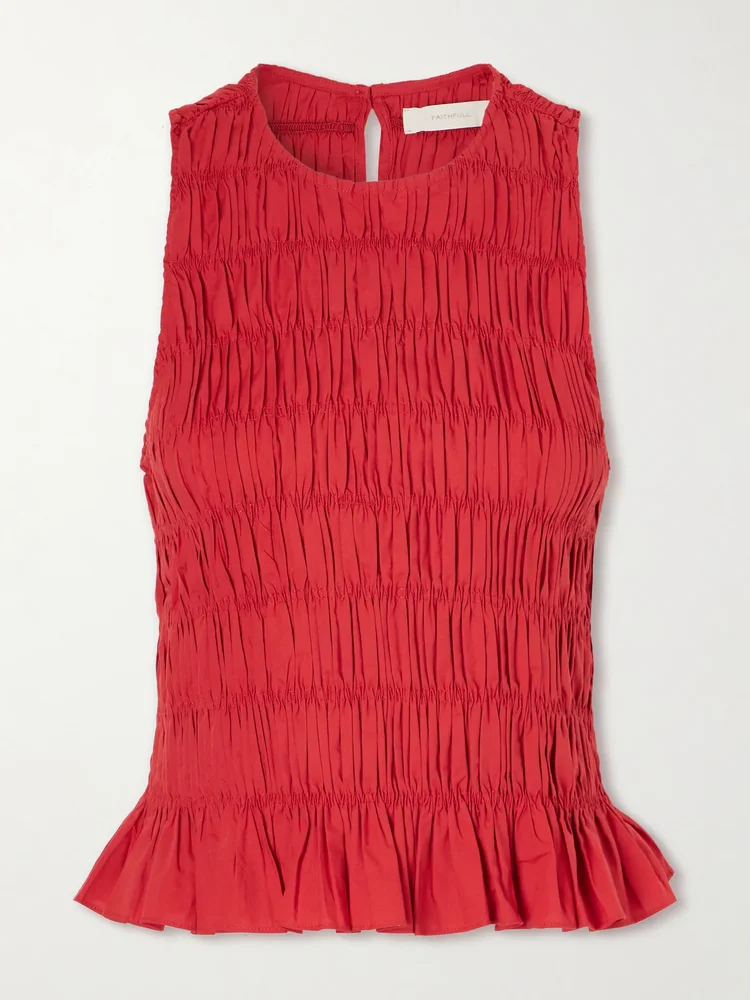 Cales shirred cotton top