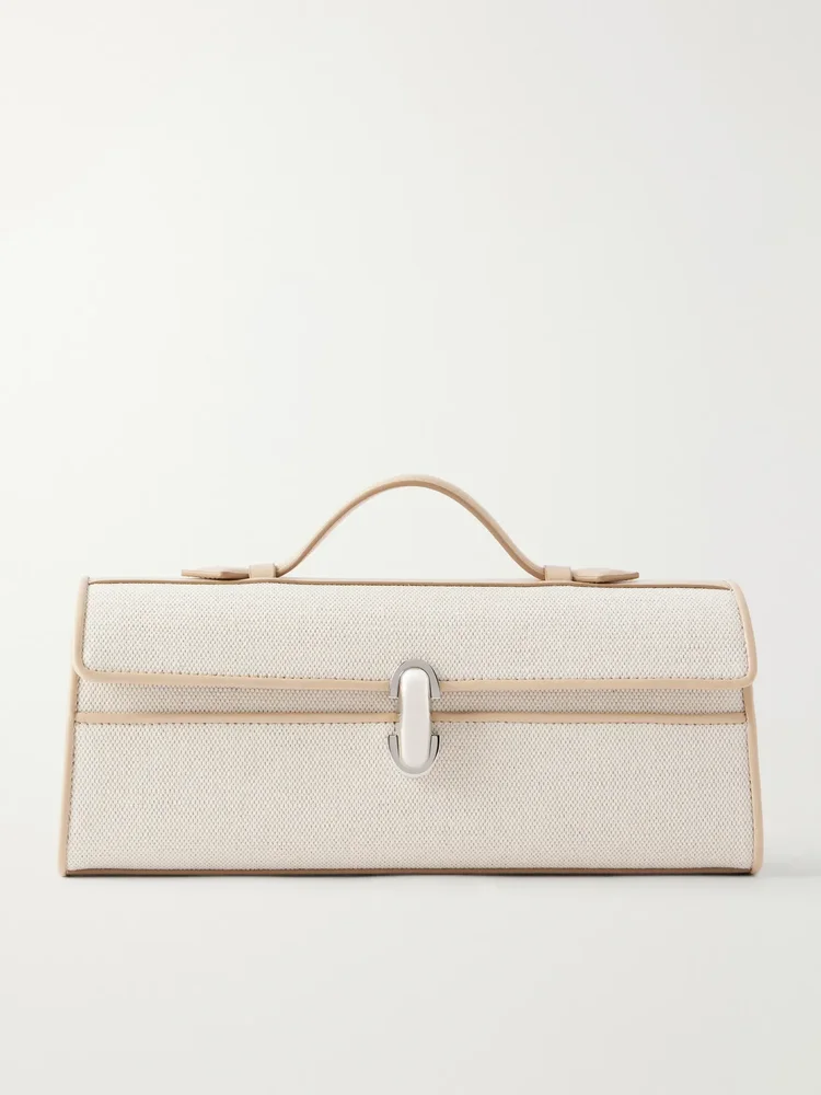 Slim Symmetry leather clutch