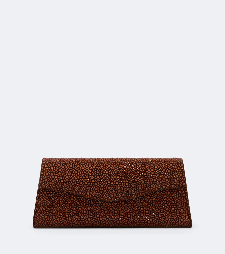 Crystal-embellished clutch
