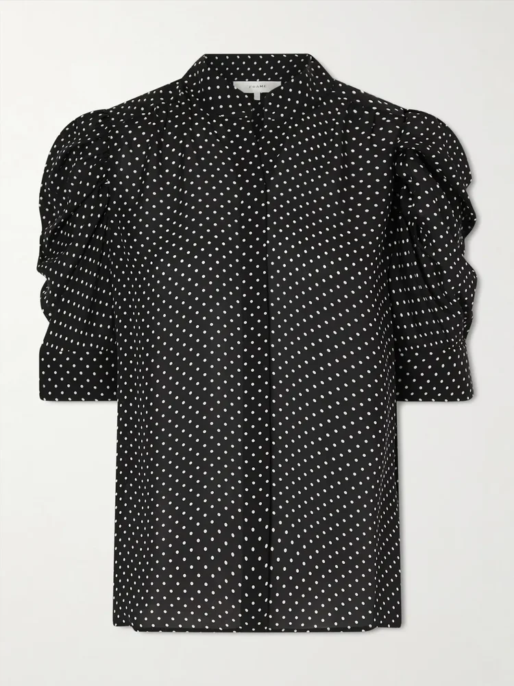 The Gillian polka-dot silk-voile blouse