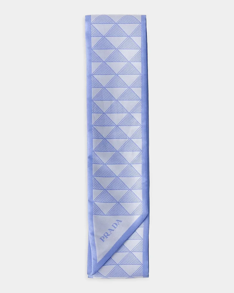 Symbole-Print Silk Skinny Scarf