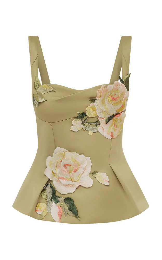 Georgia Embroidered Satin Top