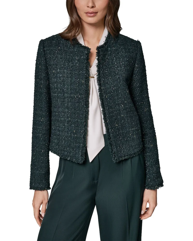Fringe Trim Open Front Jacket
