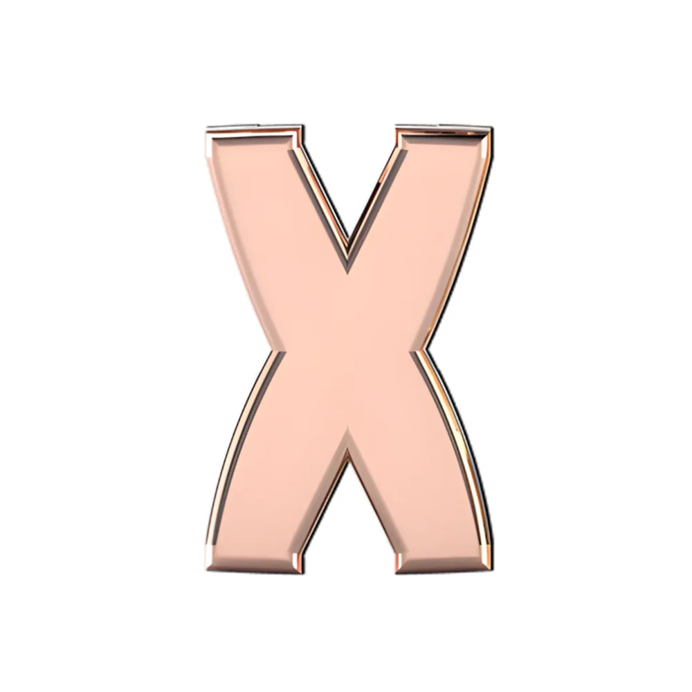 Slider Solid Letter X Charm