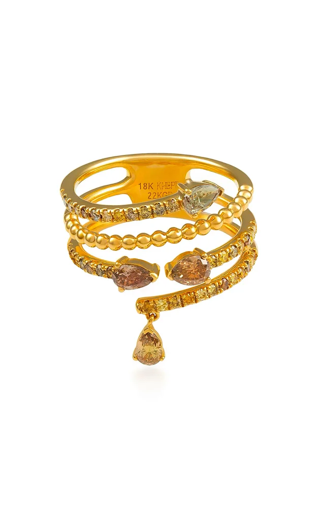 Serpentine Fancy Color Pear Wrap Ring