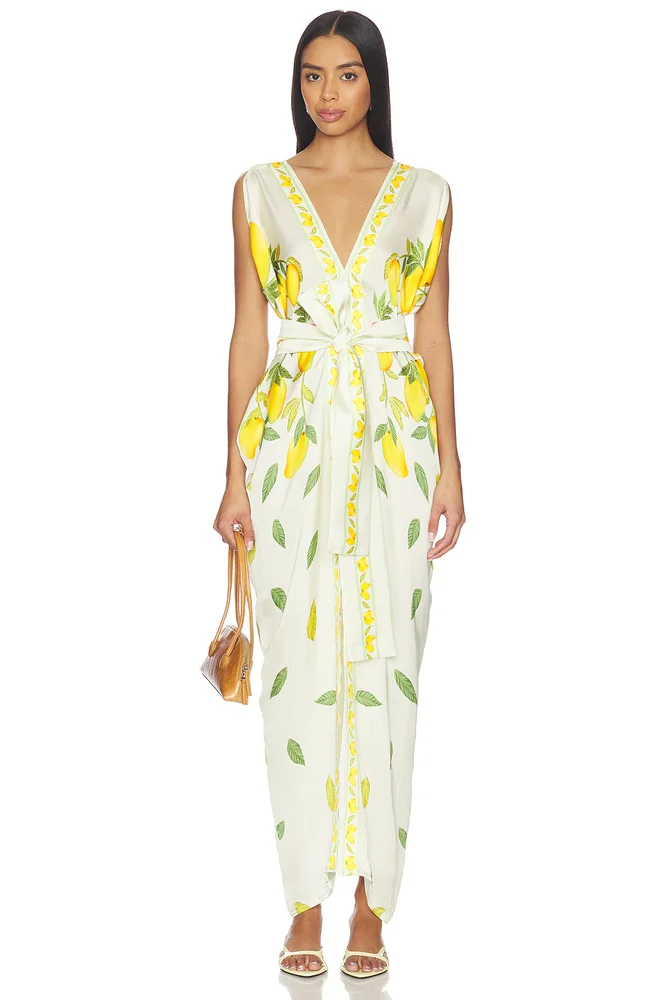 Dripping Alphonso Silk Dress