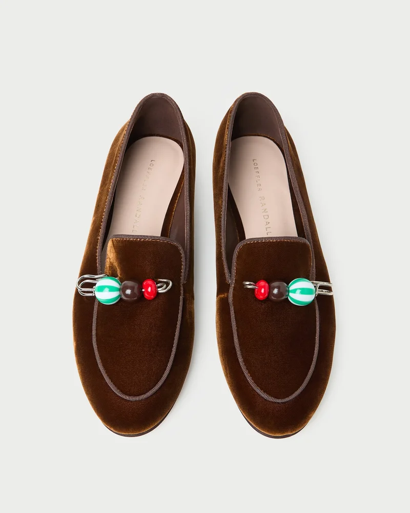 Vale Dark Brown Velvet Loafer
