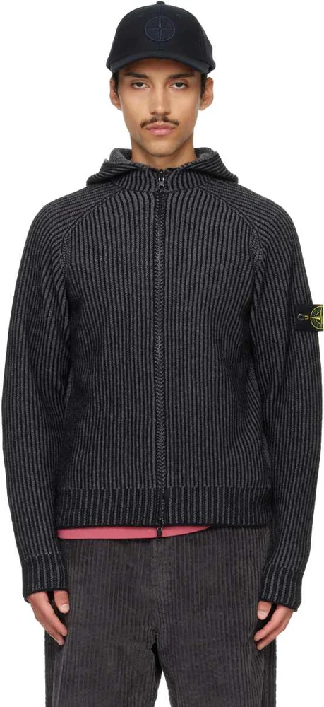 Black 5100067 Two-Tone Cashmere Reversible Hoodie