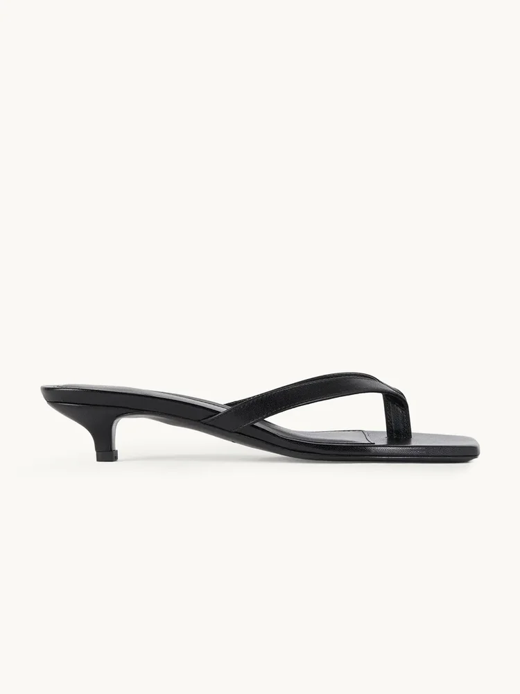 Croco Embossed Heeled Flip Flop
