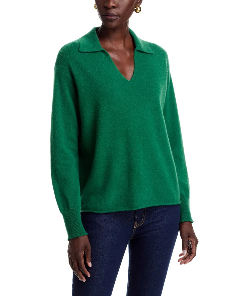 Split Collar Polo Cashmere Sweater - Exclusive