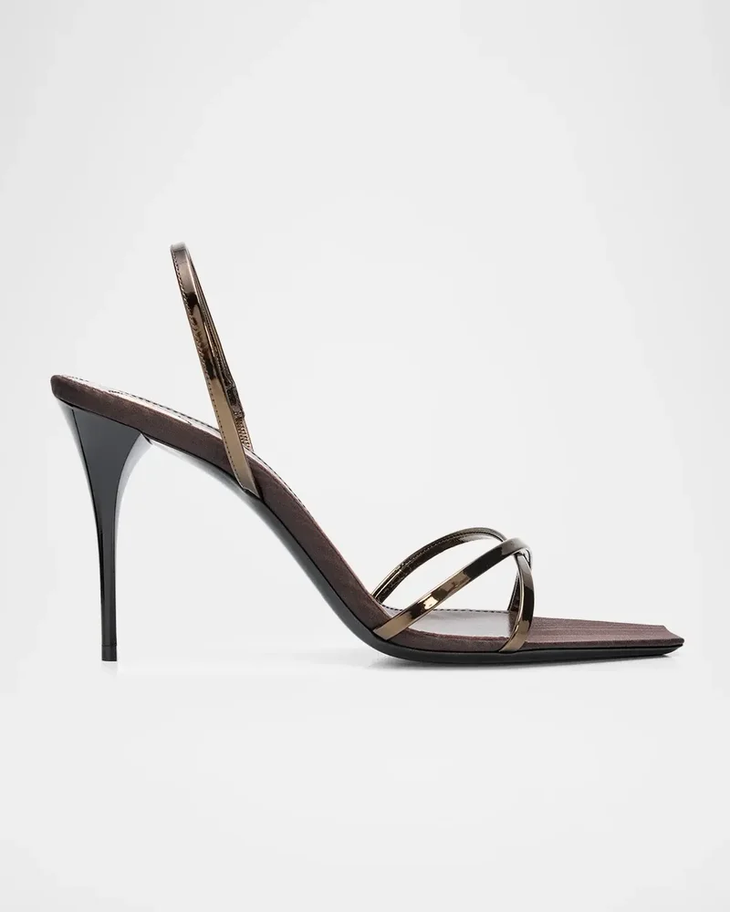 90mm Reflex Metallic Leather Sandals