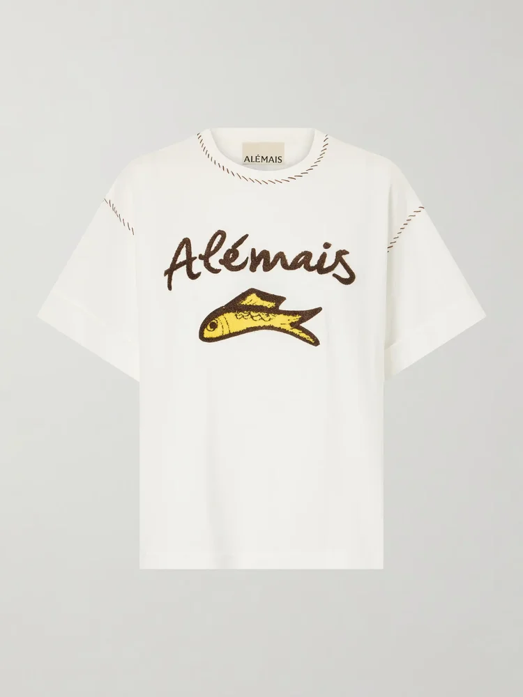 Scuba embroidered cotton-jersey T-shirt