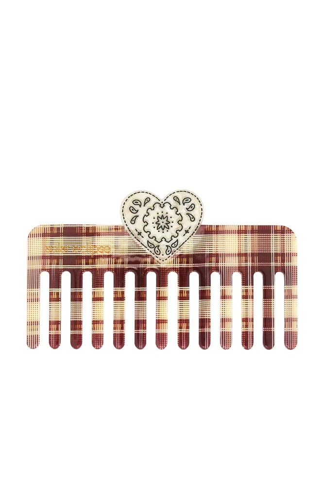 Hand-Painted Paisley Heart Detangling Wide Tooth Hair Comb