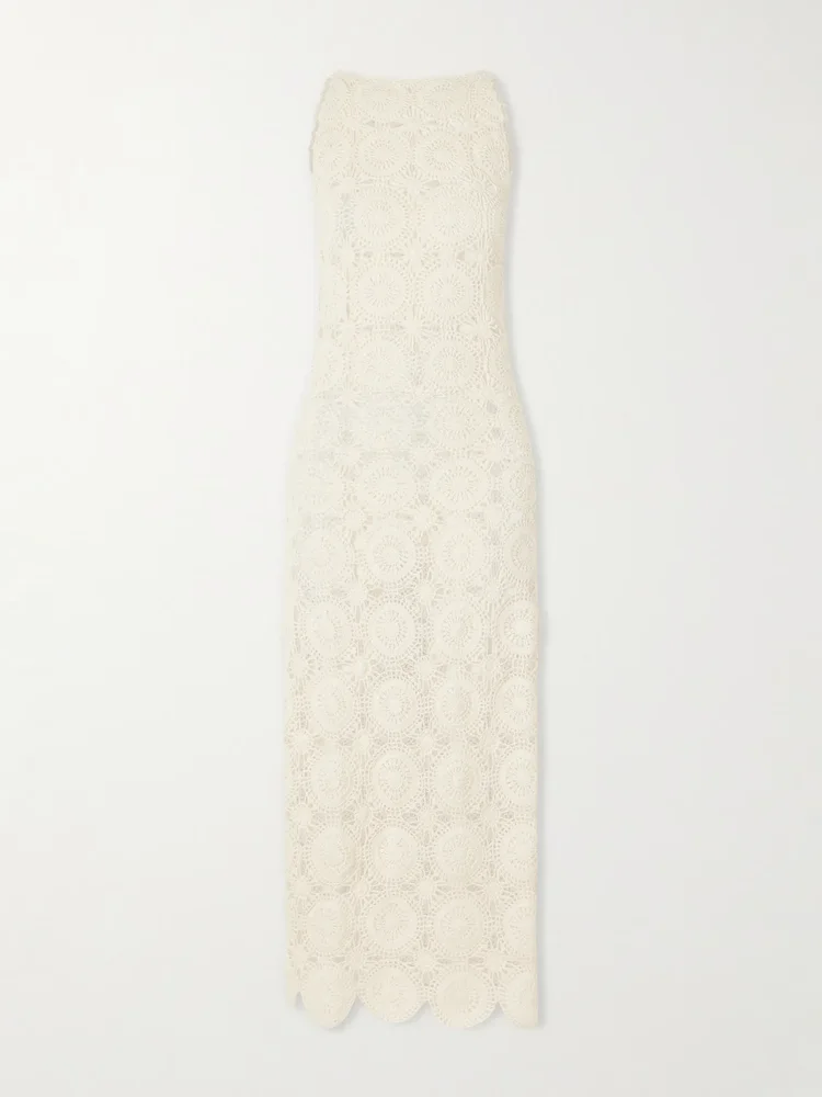 Siula crocheted cotton halterneck maxi dress
