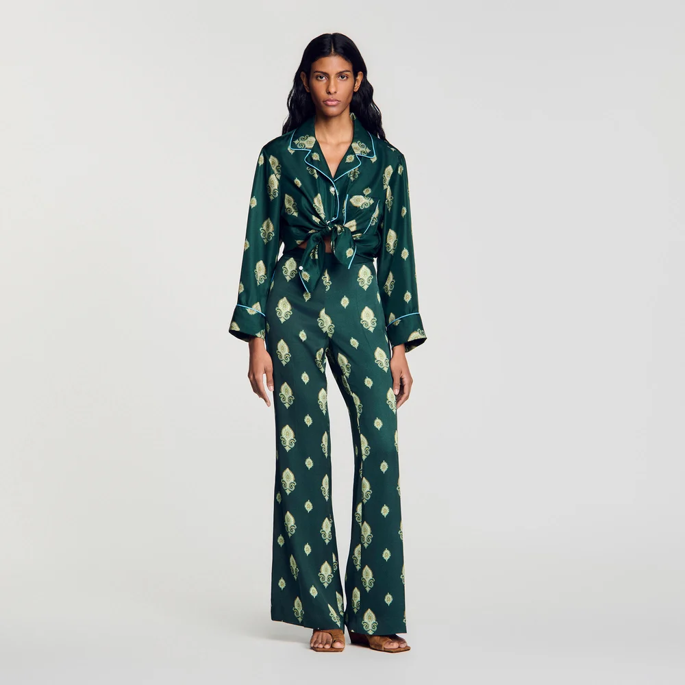 PAISLEY-PRINT FLOWY TROUSERS