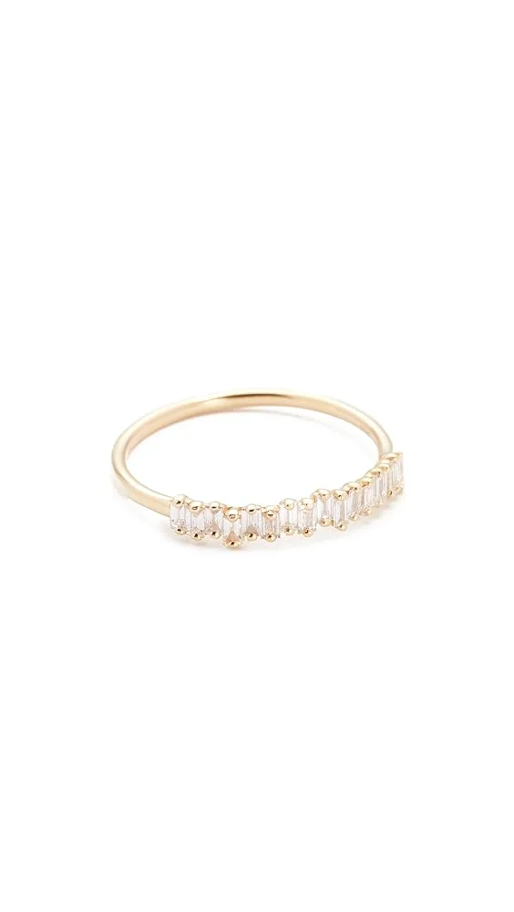 18k Fireworks Gold Diamond Half Band Ring