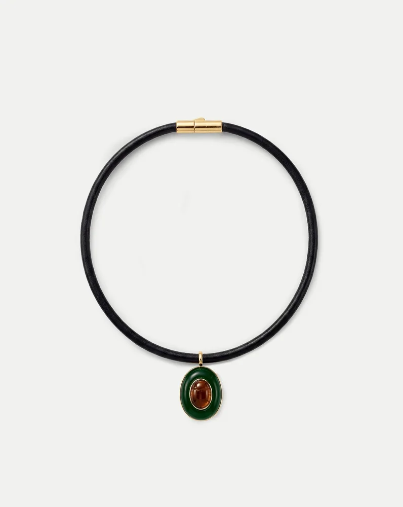 Tiger S Eye Pendant Necklace Green
