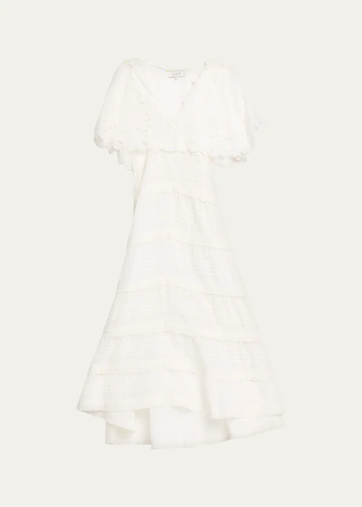 Eleannora Embroidered Midi Dress