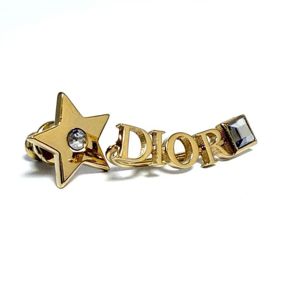 Pre-Owned Earrings Metal and Rhinestone