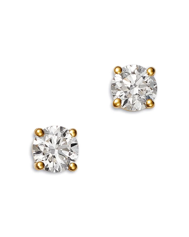 Certified Diamond Colorless Stud Earrings in 18K Yellow Gold, 0.33 tcw