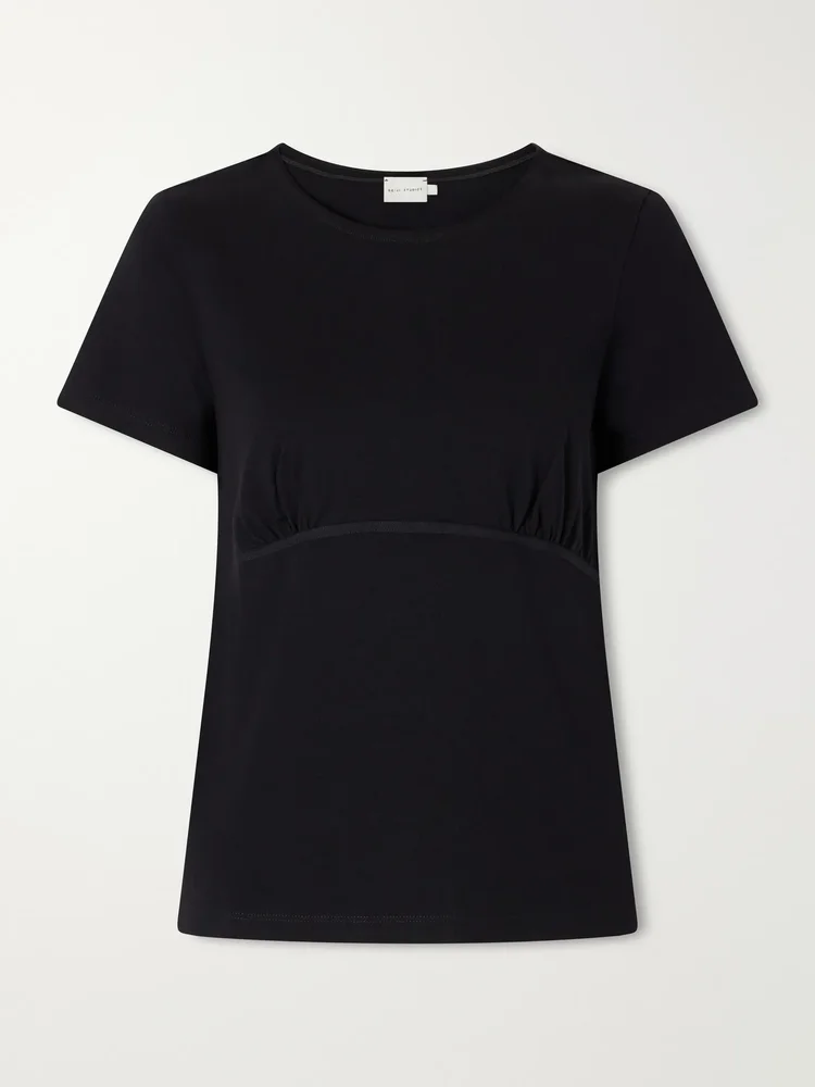 Gathered organic-cotton T-shirt