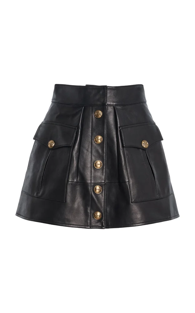 Fatima Lamb Leather Mini Skirt