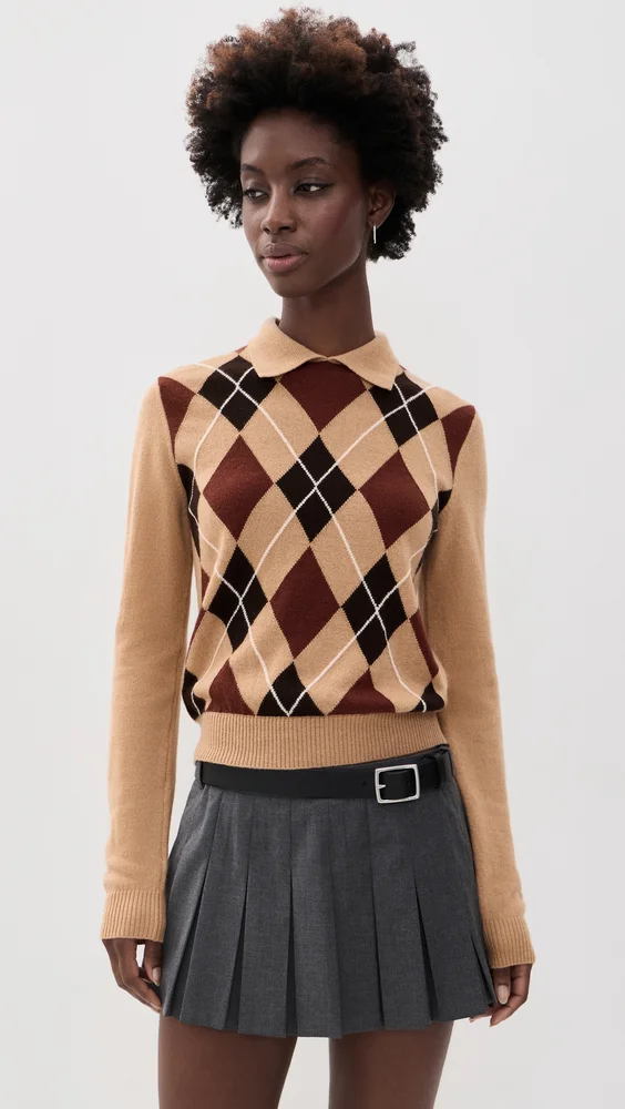 Argyle Sweater (Clay)