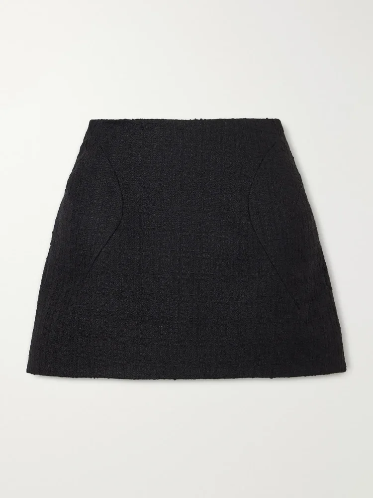 Wool and mohair-blend tweed mini skirt