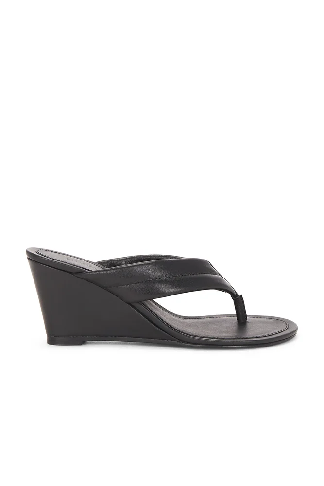 Stitch Detail Thong Wedge Sandal