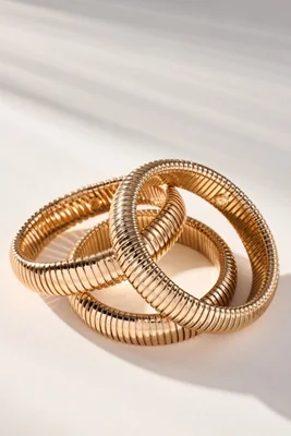 Flex Snake Chain Stretch Bracelets, Set of 3