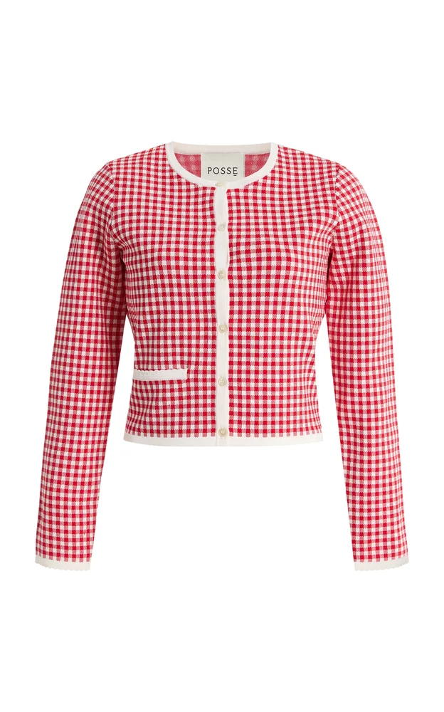 Micah Gingham Knit Cardigan