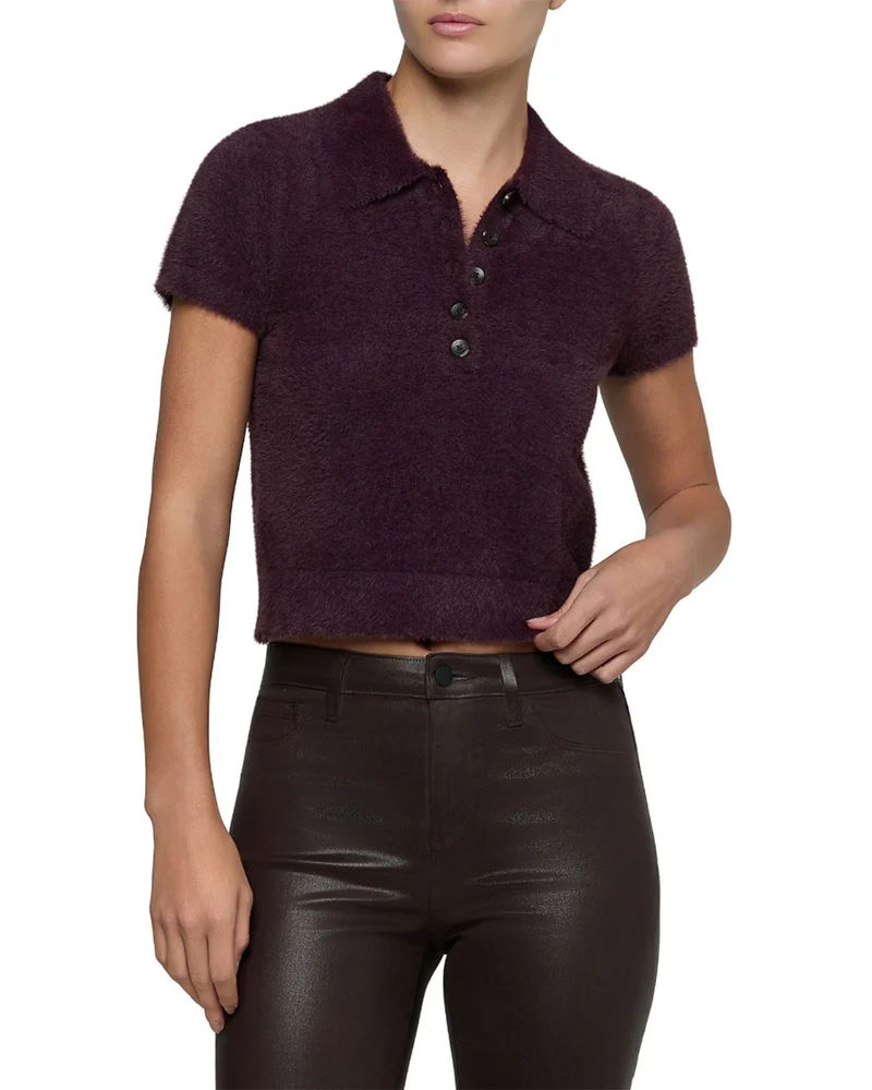 Cirrus Short Sleeve Fuzzy Polo Top