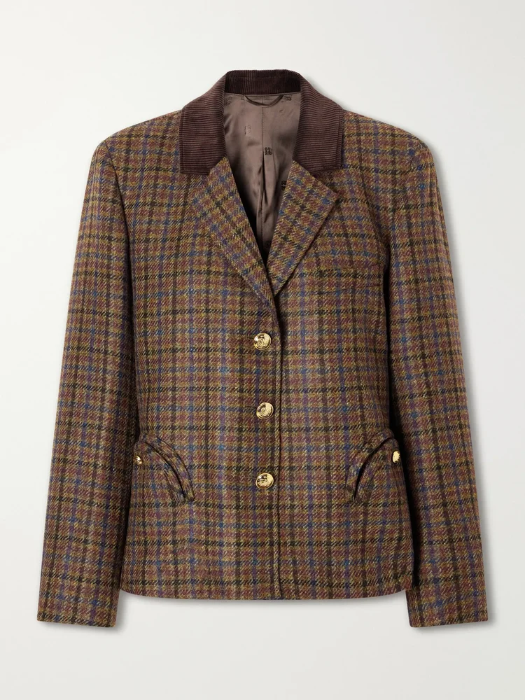 Checked wool blazer