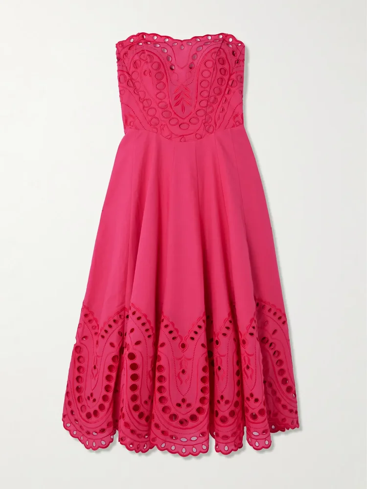 Marlin broderie anglaise cotton-blend midi dress