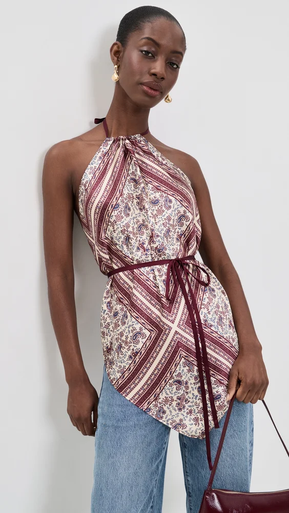Una Silk Scarf Top